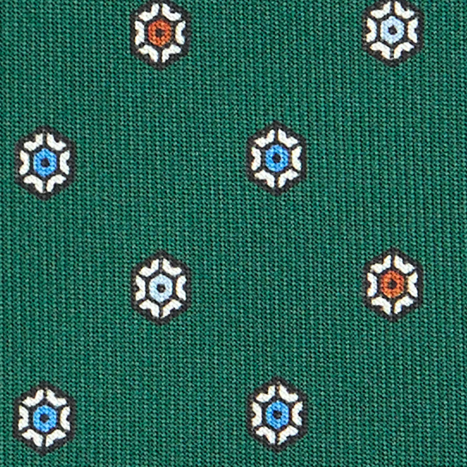 E.Marinella CRAVATTE|Cravatte In Seta Stampata|CRAVATTA SARTORIALE CLASSICA IN SETA VERDE SCURO Microfantasia fiore