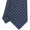 E.Marinella CRAVATTE|Cravatte In Seta Stampata|CRAVATTA SARTORIALE CLASSICA IN SETA BLU SCURO Microfantasia fiore