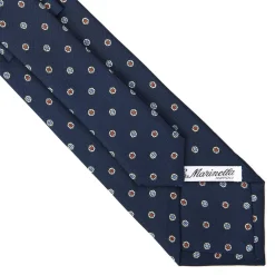 E.Marinella CRAVATTE|Cravatte In Seta Stampata|CRAVATTA SARTORIALE CLASSICA IN SETA BLU SCURO Microfantasia fiore