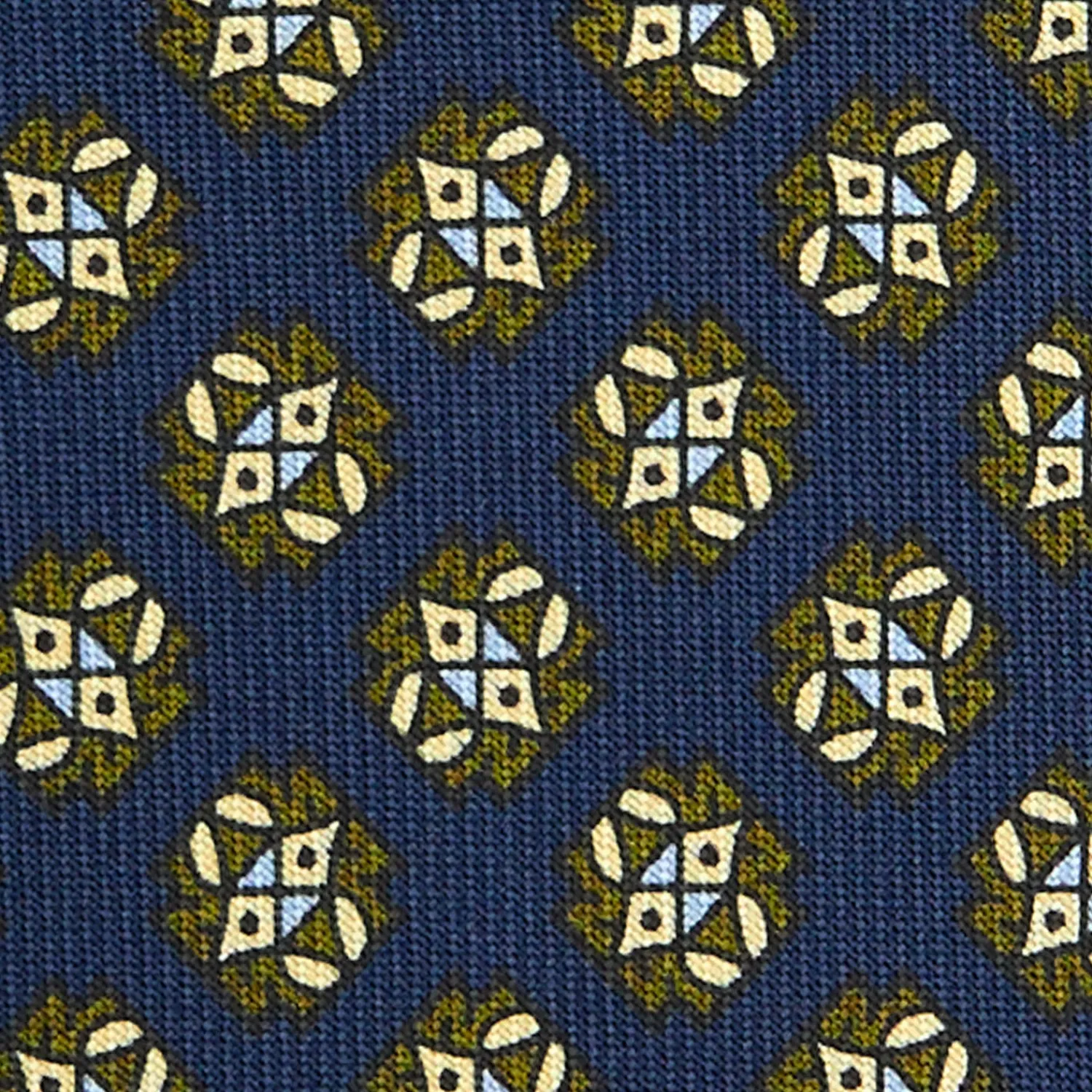 E.Marinella CRAVATTE|Cravatte In Seta Stampata|CRAVATTA SARTORIALE CLASSICA IN SETA BLU SCURO Microfantasia fiore