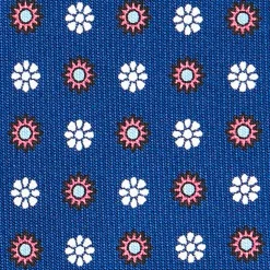E.Marinella CRAVATTE|Cravatte In Seta Stampata|CRAVATTA SARTORIALE CLASSICA IN SETA BLU Microfantasia fiore