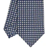 E.Marinella CRAVATTE|Cravatte In Seta Stampata|CRAVATTA SARTORIALE CLASSICA IN SETA BLU SCURO Microfantasia fiore