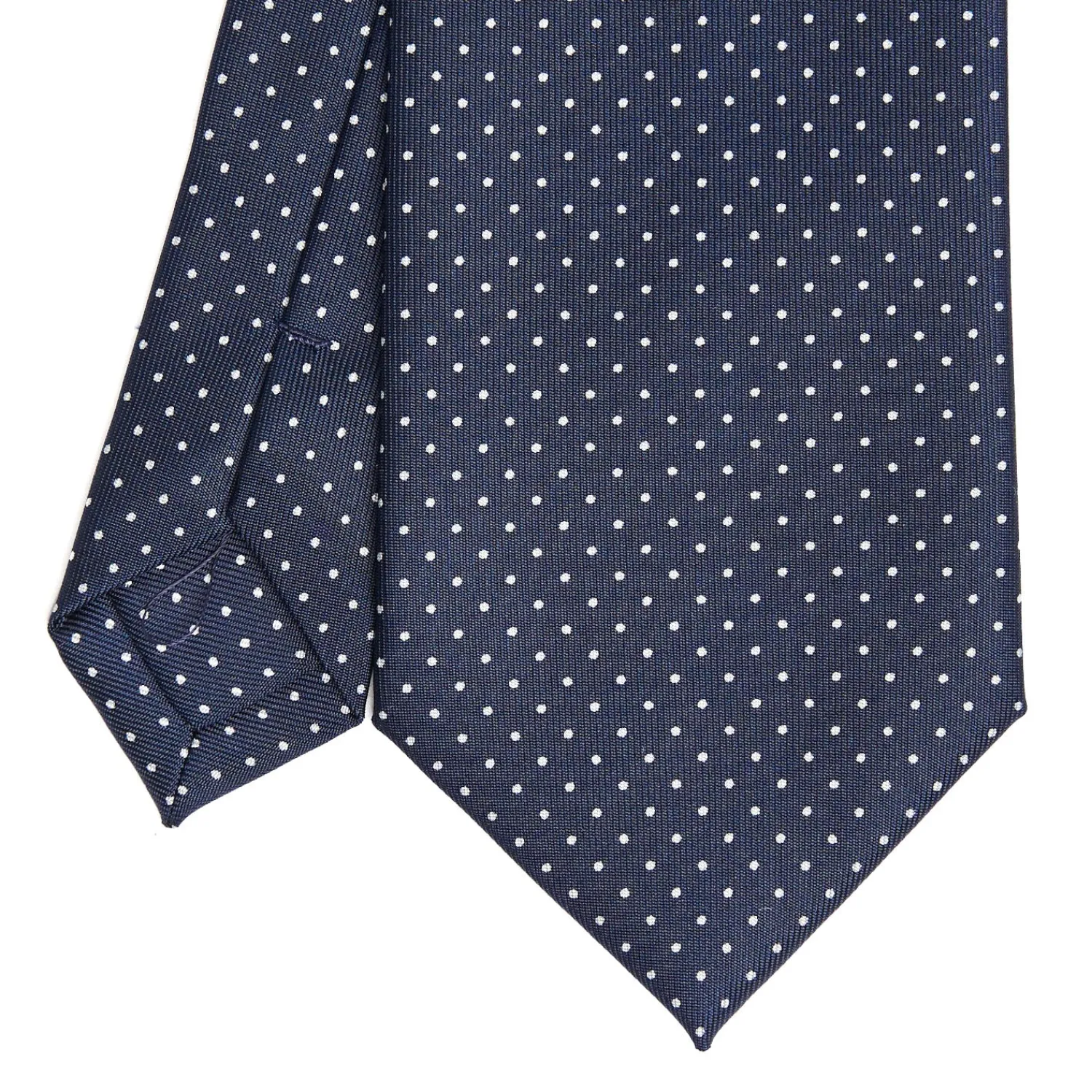 E.Marinella CRAVATTE|Cravatte In Seta Stampata|CRAVATTA SARTORIALE CLASSICA IN SETA BLU SCURO Pois