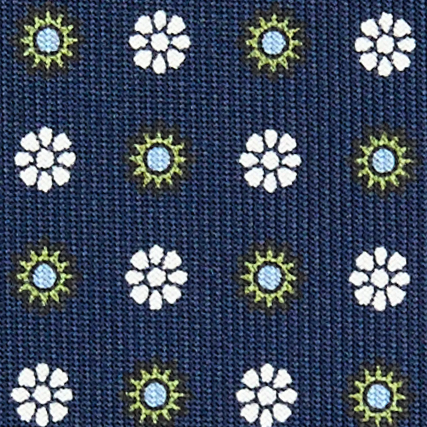 E.Marinella CRAVATTE|Cravatte In Seta Stampata|CRAVATTA SARTORIALE CLASSICA IN SETA BLU SCURO Microfantasia fiore