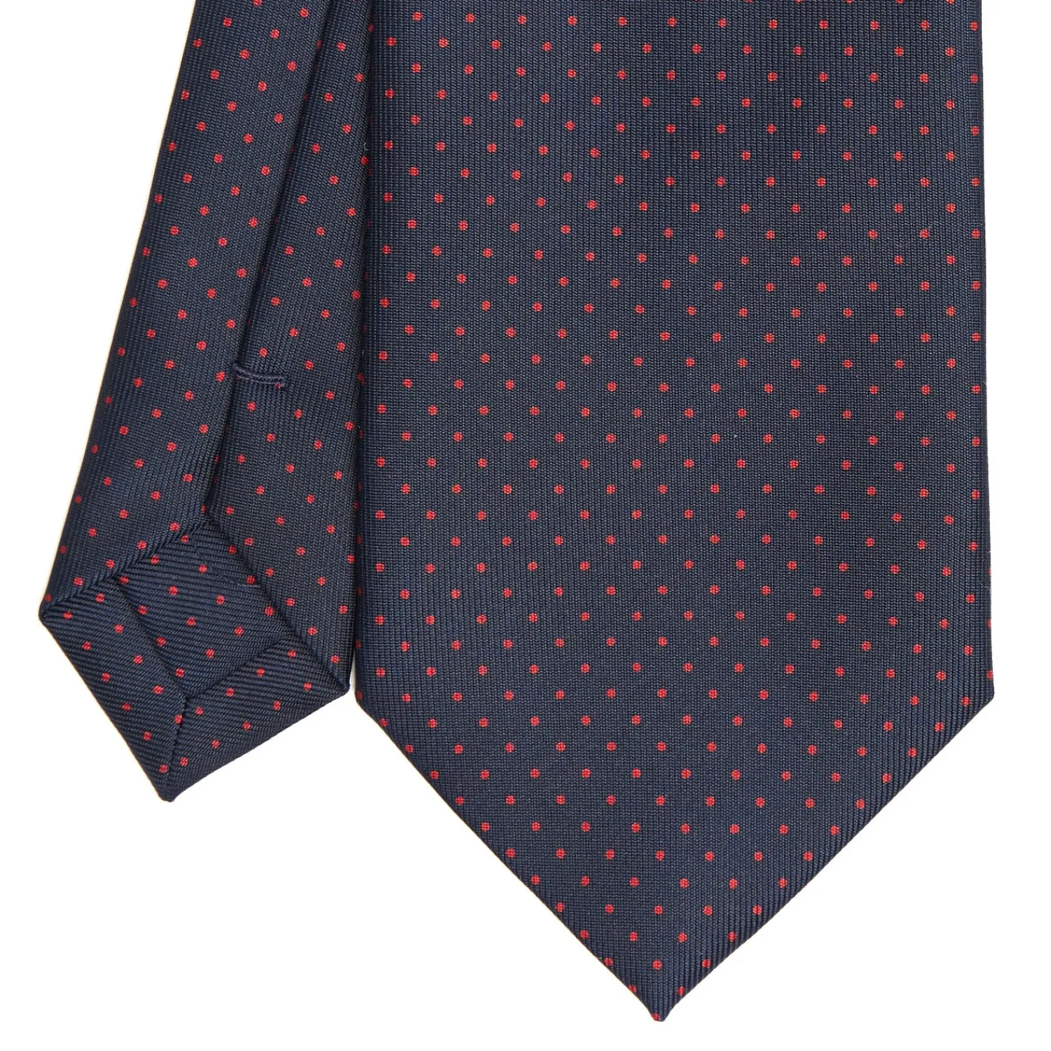 E.Marinella CRAVATTE|Cravatte In Seta Stampata|CRAVATTA SARTORIALE CLASSICA IN SETA BLU SCURO Pois