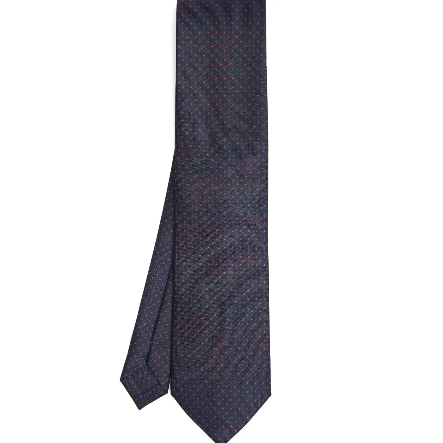 E.Marinella CRAVATTE|Cravatte In Seta Stampata|CRAVATTA SARTORIALE CLASSICA IN SETA BLU SCURO Pois