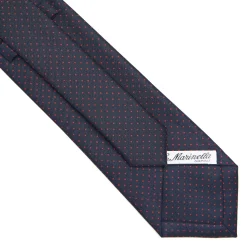 E.Marinella CRAVATTE|Cravatte In Seta Stampata|CRAVATTA SARTORIALE CLASSICA IN SETA BLU SCURO Pois