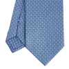 E.Marinella CRAVATTE|Cravatte In Seta Stampata|CRAVATTA SARTORIALE CLASSICA IN SETA AZZURRO POLVERE Microfantasia m geometrica