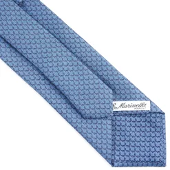 E.Marinella CRAVATTE|Cravatte In Seta Stampata|CRAVATTA SARTORIALE CLASSICA IN SETA AZZURRO POLVERE Microfantasia m geometrica