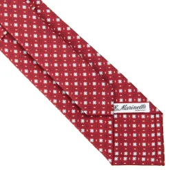 E.Marinella CRAVATTE|Cravatte In Seta Stampata|CRAVATTA SARTORIALE CLASSICA IN SETA BORDEAUX Microfantasia fiore
