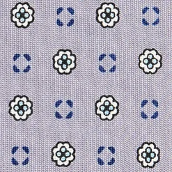 E.Marinella CRAVATTE|Cravatte In Seta Stampata|CRAVATTA SARTORIALE CLASSICA IN SETA GRIGIO CHIARO Microfantasia fiore