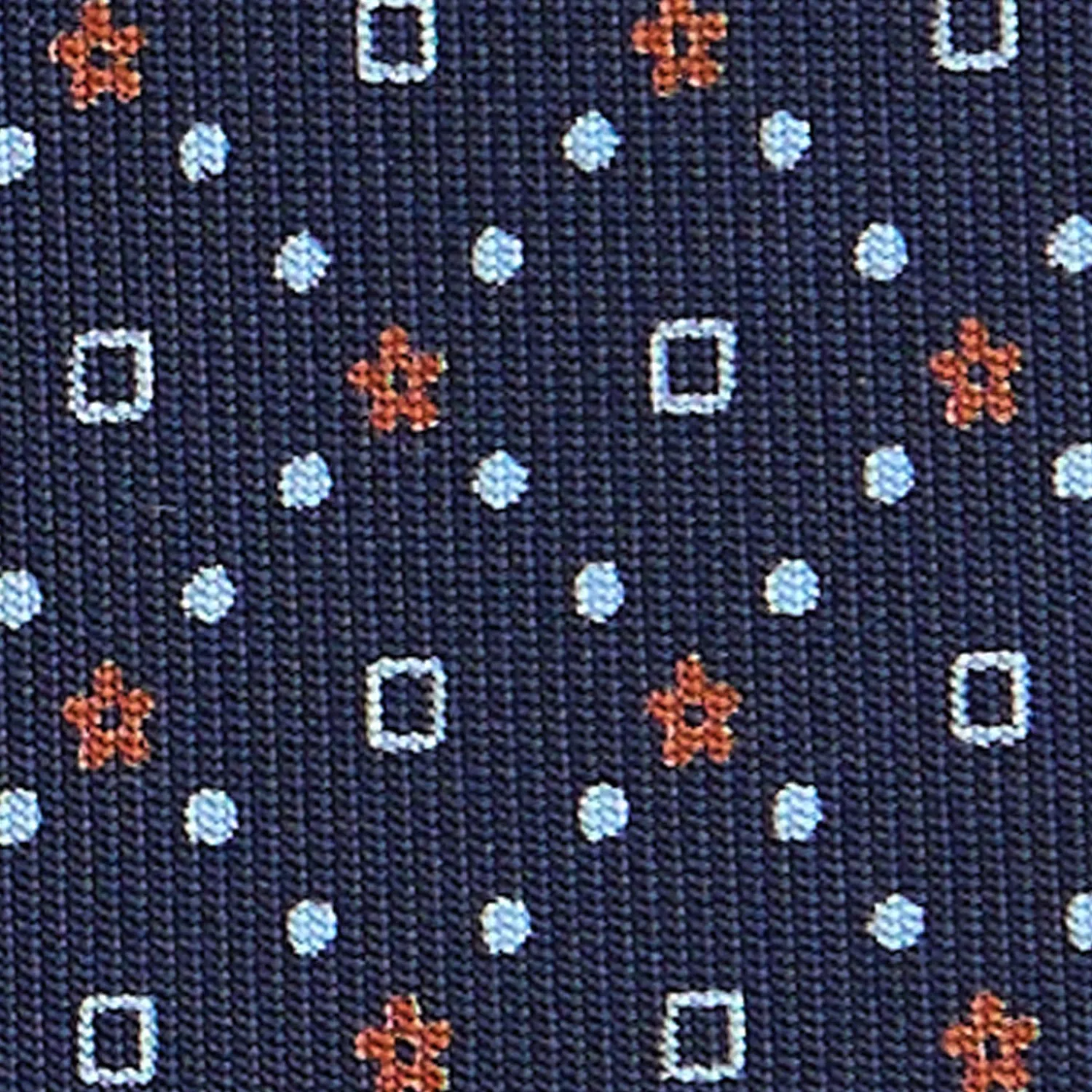 E.Marinella CRAVATTE|Cravatte In Seta Stampata|CRAVATTA SARTORIALE CLASSICA IN SETA BLU SCURO Microfantasia fiore