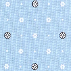 E.Marinella CRAVATTE|Cravatte In Seta Stampata|CRAVATTA SARTORIALE CLASSICA IN SETA AZZURRA Microfantasia fiore