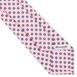 E.Marinella CRAVATTE|Cravatte In Seta Stampata|CRAVATTA SARTORIALE CLASSICA IN SETA ROSA Microfantasia fiore
