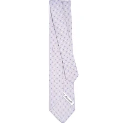 E.Marinella CRAVATTE|Cravatte In Seta Stampata|CRAVATTA SARTORIALE CLASSICA IN SETA GRIGIO CHIARO Microfantasia fiore