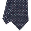 E.Marinella CRAVATTE|Cravatte In Seta Stampata|CRAVATTA SARTORIALE CLASSICA IN SETA BLU SCURO Microfantasia fiore
