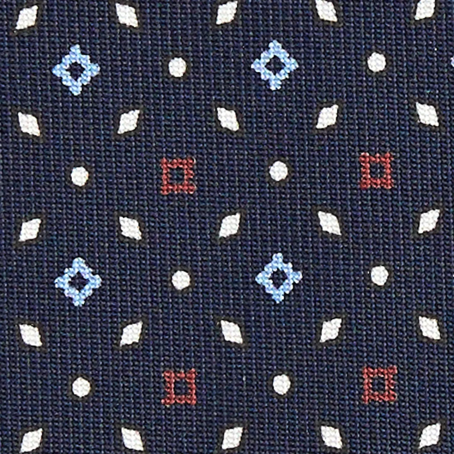 E.Marinella CRAVATTE|Cravatte In Seta Stampata|CRAVATTA SARTORIALE CLASSICA IN SETA BLU SCURO Microfantasia fiore