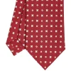 E.Marinella CRAVATTE|CRAVATTA SARTORIALE CLASSICA IN SETA BORDEAUX Microfantasia fiore