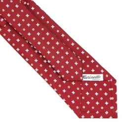 E.Marinella CRAVATTE|CRAVATTA SARTORIALE CLASSICA IN SETA BORDEAUX Microfantasia fiore