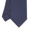 E.Marinella CRAVATTE|Cravatte In Seta Stampata|CRAVATTA SARTORIALE CLASSICA IN SETA BLU SCURO Pois