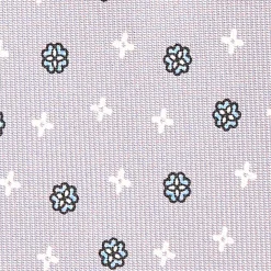 E.Marinella CRAVATTE|Cravatte In Seta Stampata|CRAVATTA SARTORIALE CLASSICA IN SETA GRIGIO CHIARO Microfantasia fiore