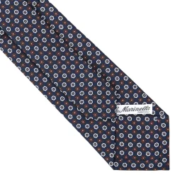 E.Marinella CRAVATTE|Cravatte In Seta Stampata|CRAVATTA SARTORIALE CLASSICA IN SETA BLU SCURO Microfantasia fiore