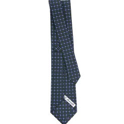 E.Marinella CRAVATTE|Cravatte In Seta Stampata|CRAVATTA SARTORIALE CLASSICA IN SETA BLU SCURO Microfantasia fiore