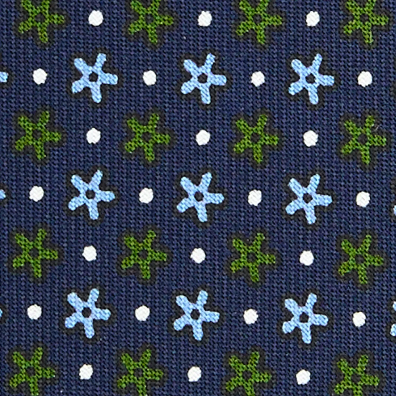E.Marinella CRAVATTE|Cravatte In Seta Stampata|CRAVATTA SARTORIALE CLASSICA IN SETA BLU SCURO Microfantasia fiore