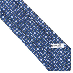 E.Marinella CRAVATTE|Cravatte In Seta Stampata|CRAVATTA SARTORIALE CLASSICA IN SETA BLU Microfantasia fiore