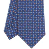 E.Marinella CRAVATTE|Cravatte In Seta Stampata|CRAVATTA SARTORIALE CLASSICA IN SETA BLU Microfantasia fiore