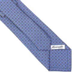 E.Marinella CRAVATTE|Cravatte In Seta Stampata|CRAVATTA SARTORIALE CLASSICA IN SETA AZZURRO POLVERE Microfantasia fiore
