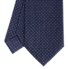 E.Marinella CRAVATTE|Cravatte In Seta Stampata|CRAVATTA SARTORIALE CLASSICA IN SETA BLU SCURO Pois