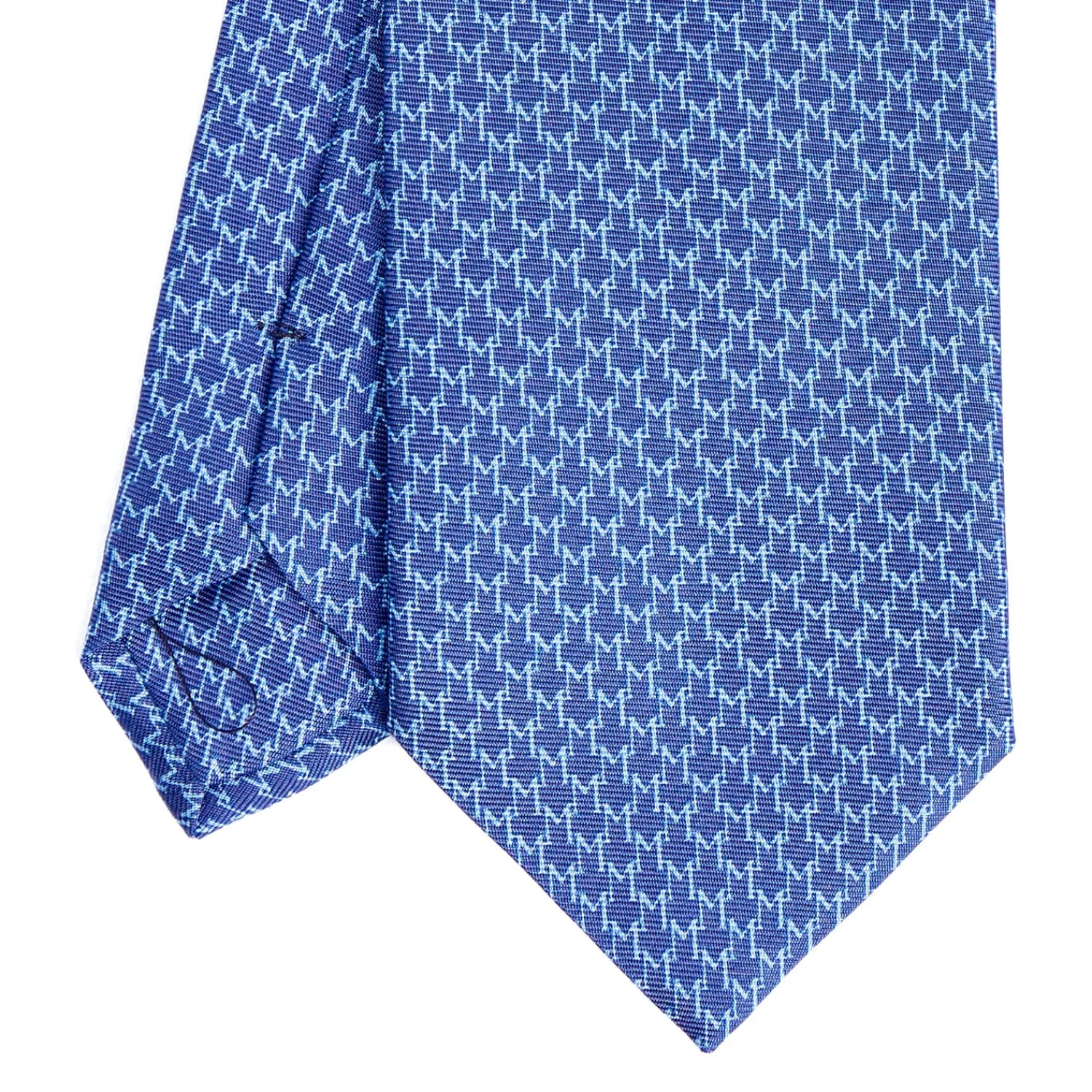 E.Marinella CRAVATTE|Cravatte In Seta Stampata|CRAVATTA SARTORIALE CLASSICA IN SETA BLUETTE Microfantasia m geometrica