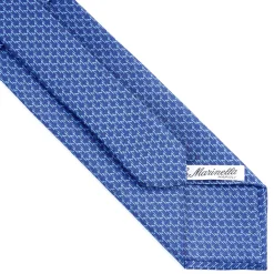 E.Marinella CRAVATTE|Cravatte In Seta Stampata|CRAVATTA SARTORIALE CLASSICA IN SETA BLUETTE Microfantasia m geometrica