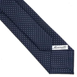E.Marinella CRAVATTE|Cravatte In Seta Stampata|CRAVATTA SARTORIALE CLASSICA IN SETA BLU SCURO Pois