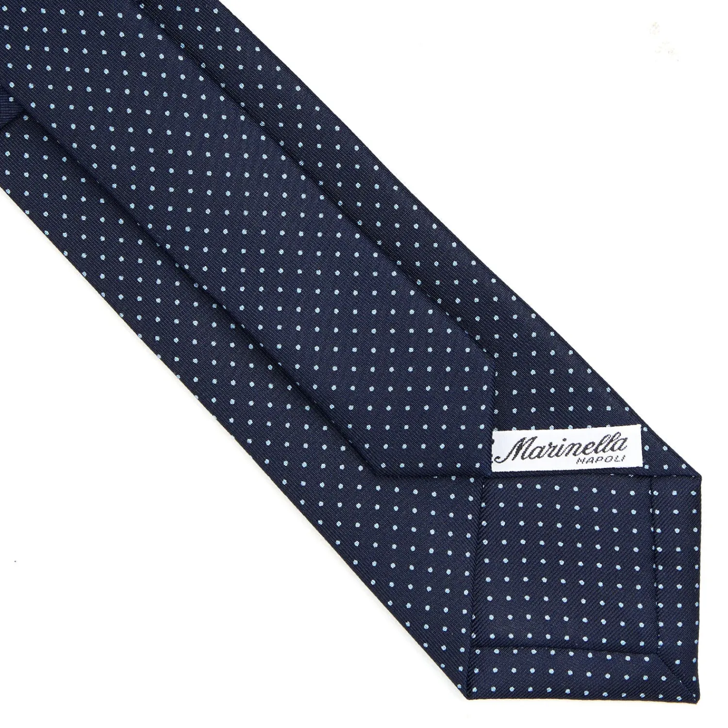 E.Marinella CRAVATTE|Cravatte In Seta Stampata|CRAVATTA SARTORIALE CLASSICA IN SETA BLU SCURO Pois