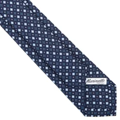 E.Marinella CRAVATTE|Cravatte 7 Cm|CRAVATTA SARTORIALE 7 CM IN SETA BLU SCURO Microfantasia fiore