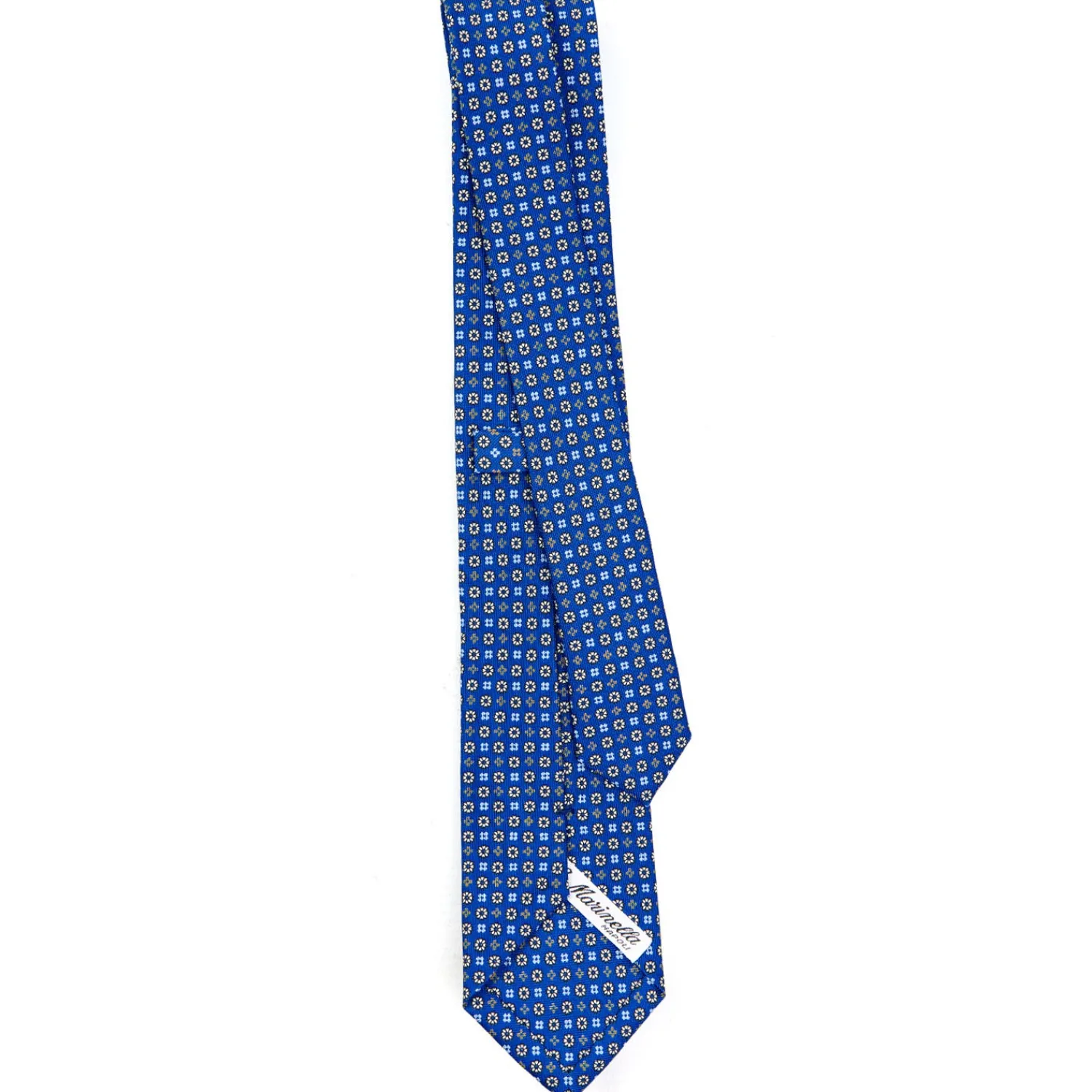 E.Marinella CRAVATTE|Cravatte 7 Cm|CRAVATTA SARTORIALE 7 CM IN SETA BLU Microfantasia fiore