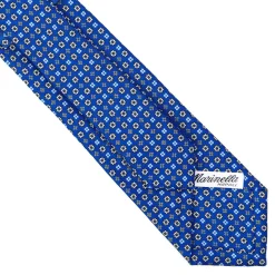E.Marinella CRAVATTE|Cravatte 7 Cm|CRAVATTA SARTORIALE 7 CM IN SETA BLU Microfantasia fiore