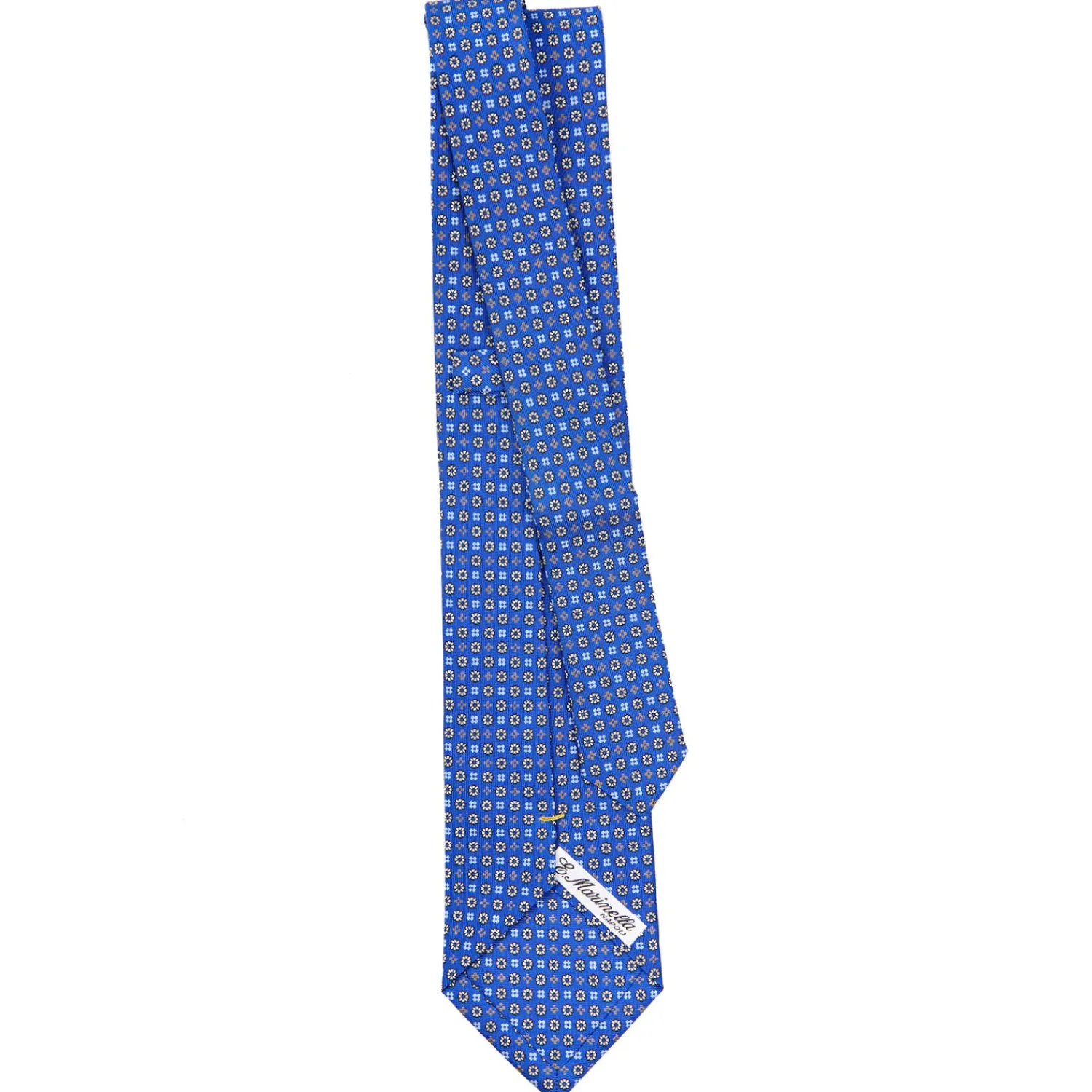 E.Marinella CRAVATTE|Cravatte Extra Long|CRAVATTA SARTORIALE EXTRA LONG IN SETA BLUETTE Microfantasia fiore