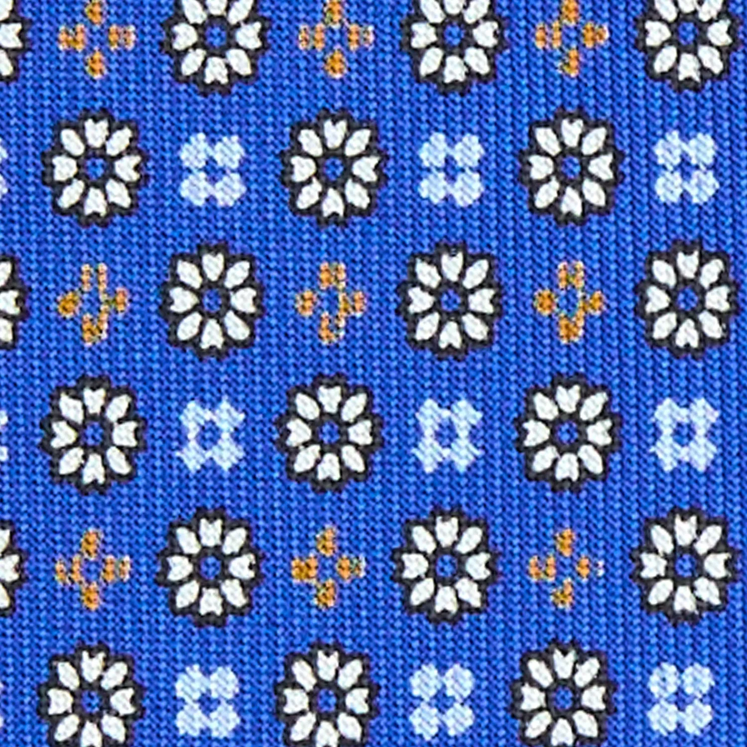 E.Marinella CRAVATTE|Cravatte Extra Long|CRAVATTA SARTORIALE EXTRA LONG IN SETA BLUETTE Microfantasia fiore