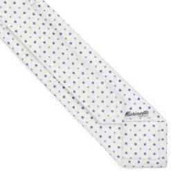 E.Marinella CRAVATTE|Cravatte Extra Long|CRAVATTA SARTORIALE EXTRA LONG IN SETA BIANCA Microfantasia fiore