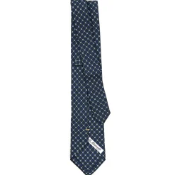 E.Marinella CRAVATTE|Cravatte Extra Long|CRAVATTA SARTORIALE EXTRA LONG IN SETA BLU SCURO Microfantasia fiore