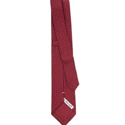 E.Marinella CRAVATTE|Cravatte Extra Long|CRAVATTA SARTORIALE EXTRA LONG IN SETA BORDEAUX Microfantasia fiore
