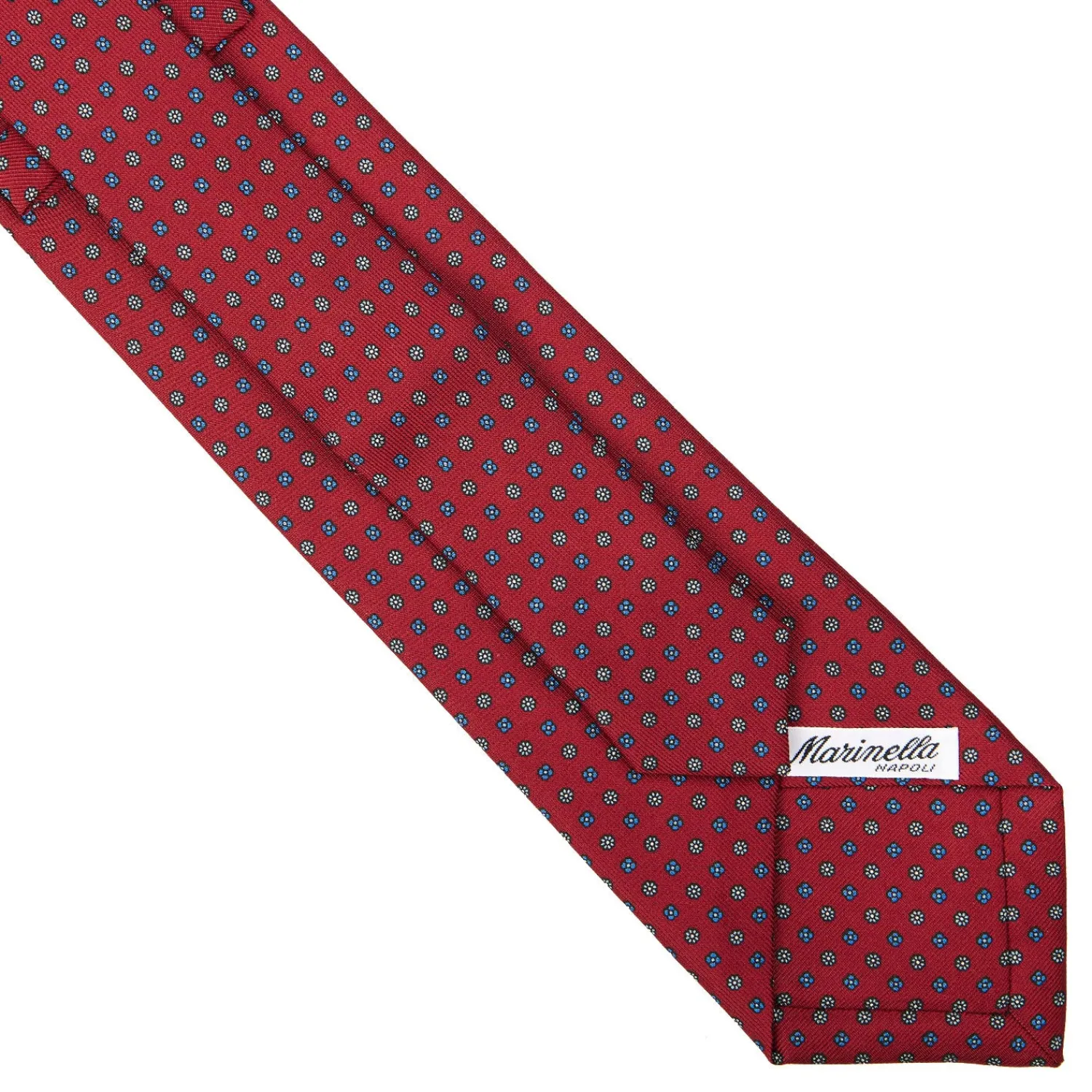 E.Marinella CRAVATTE|Cravatte Extra Long|CRAVATTA SARTORIALE EXTRA LONG IN SETA BORDEAUX Microfantasia fiore