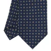 E.Marinella CRAVATTE|Cravatte Extra Long|CRAVATTA SARTORIALE EXTRA LONG IN SETA BLU SCURO Microfantasia fiore