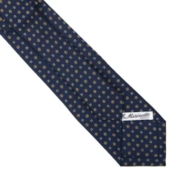 E.Marinella CRAVATTE|Cravatte Extra Long|CRAVATTA SARTORIALE EXTRA LONG IN SETA BLU SCURO Microfantasia fiore