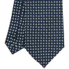 E.Marinella CRAVATTE|Cravatte Extra Long|CRAVATTA SARTORIALE EXTRA LONG IN SETA BLU SCURO Microfantasia fiore