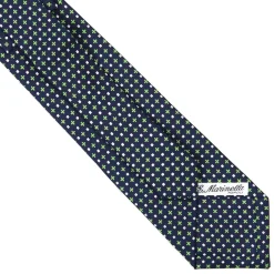 E.Marinella CRAVATTE|Cravatte Extra Long|CRAVATTA SARTORIALE EXTRA LONG IN SETA BLU SCURO Microfantasia fiore