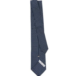 E.Marinella CRAVATTE|Cravatte Extra Long|CRAVATTA SARTORIALE EXTRA LONG IN SETA BLU SCURO Microfantasia fiore
